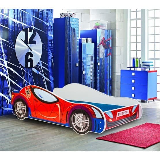 Barnsäng - Car Med Madrass - Spider - 160 x 80 Cm