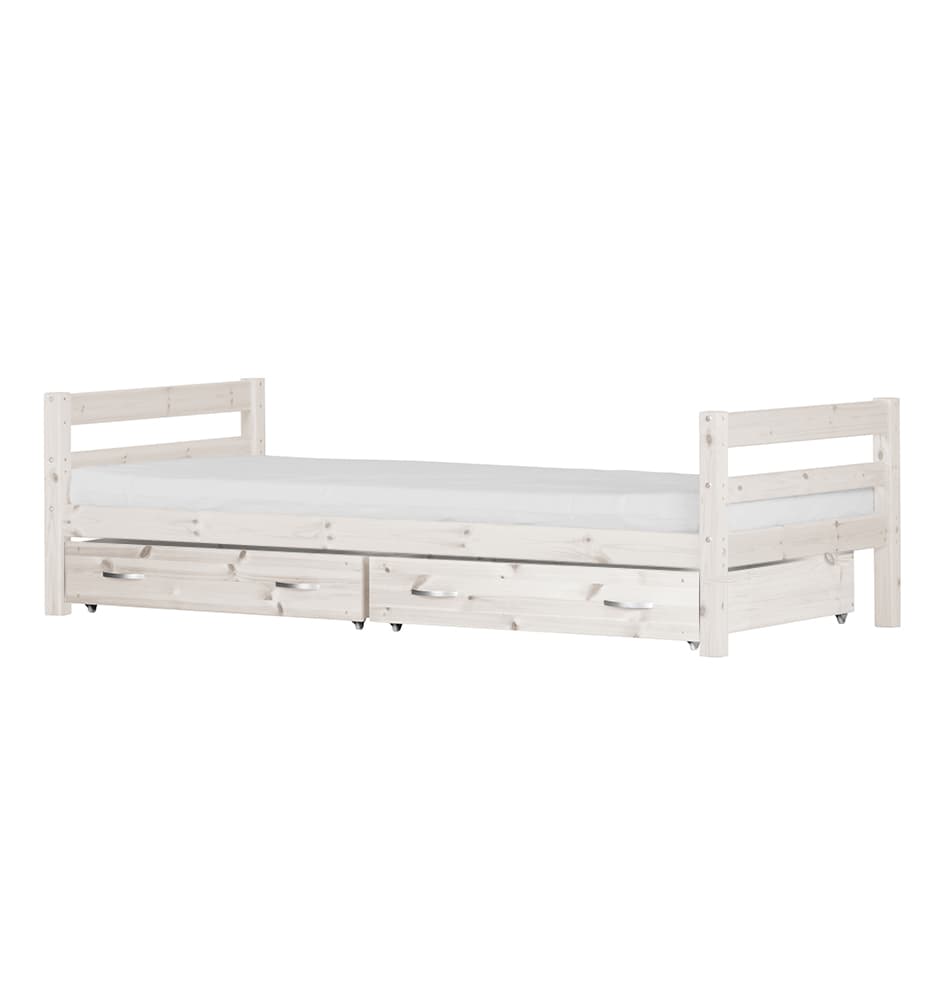 Flexa Basic Hit barnsäng enkelsäng 90x200 cm inkl. 2 lådor, vit.