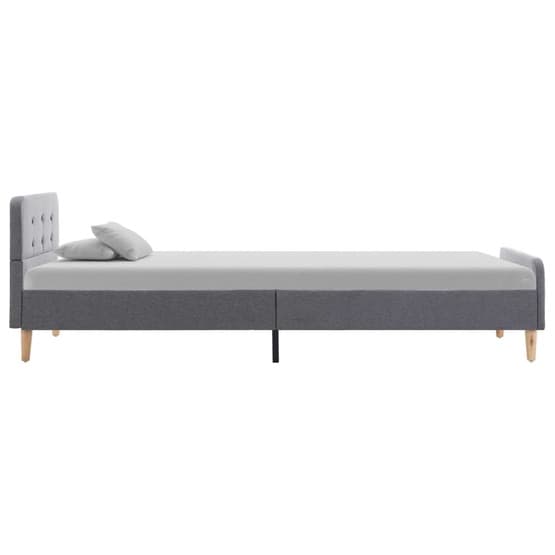 Sängram Ljusgrå Tyg Fot Och Huvudända 90X200 Cm