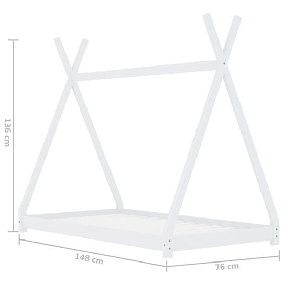 Barnsäng Tipisäng Vit Massiv Furu 70X140 Cm