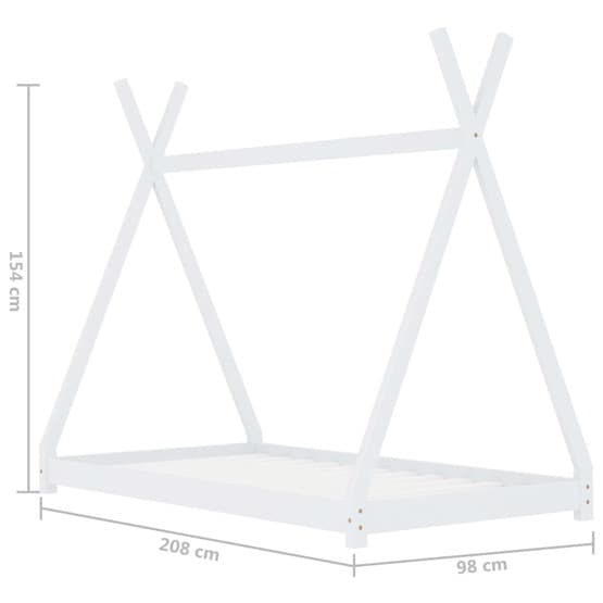 Barnsäng Tipisäng Vit Massiv Furu 90X200 Cm