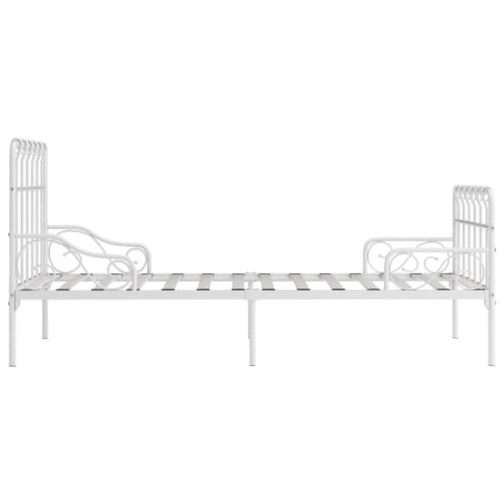 Sängram Med Ribbotten Vit Metall 90X200 Cm
