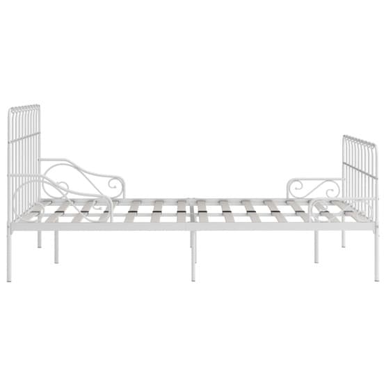 Sängram Med Ribbotten Vit Metall 120X200 Cm