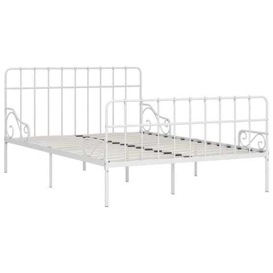 Sängram Med Ribbotten Vit Metall 120X200 Cm