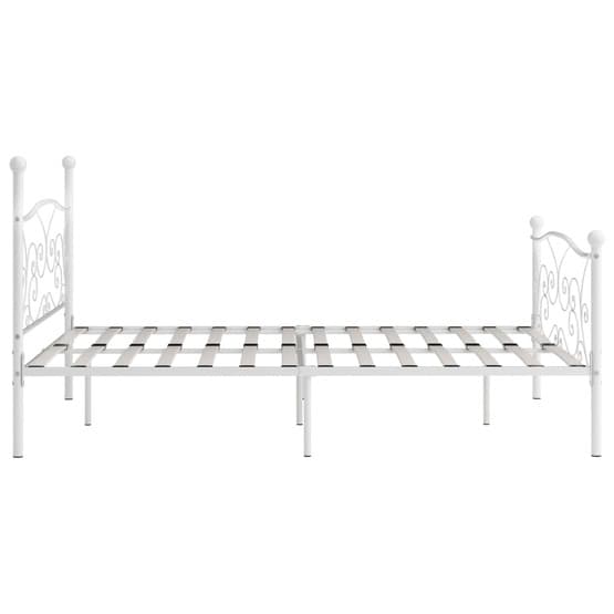 Sängram Med Ribbotten Vit Metall 200X180 Cm
