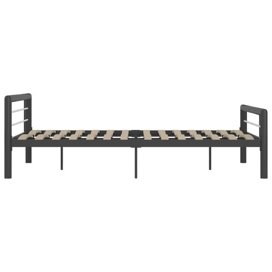 Sängram Grå Och Vit Metall 120X200 Cm