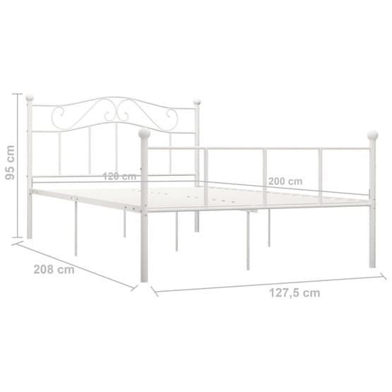 Sängram Metall Vit 120X200 Cm