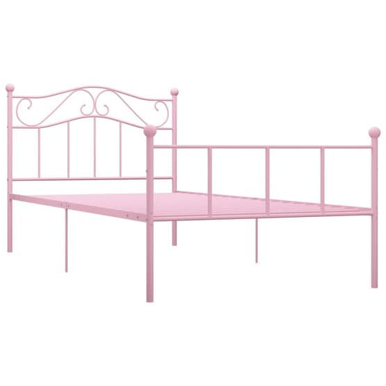 Sängram Rosa Metall 90X200 Cm