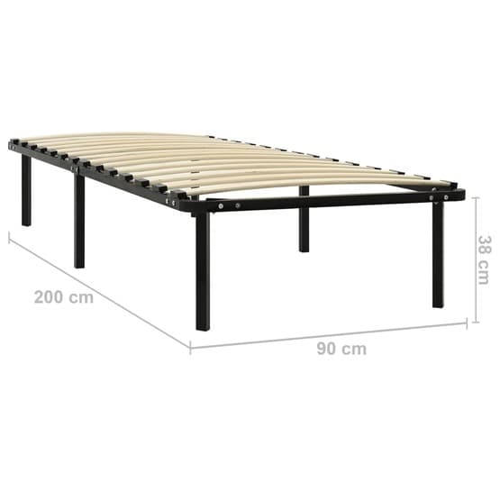 Sängram Svart Metall Höga Ben 90X200 Cm