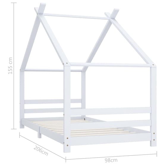Barnsäng Vit Massiv Furu 90X200 Cm