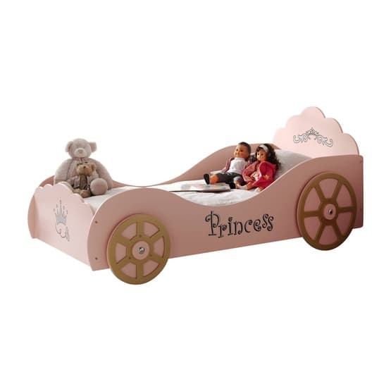 Enkeltseng - Bilseng 90x200 Cm - PRINCESS PINKY - Pink