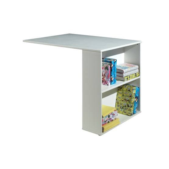 Mini Loftseng - Pino Med Skrivebord Og Bogreol - Hvid