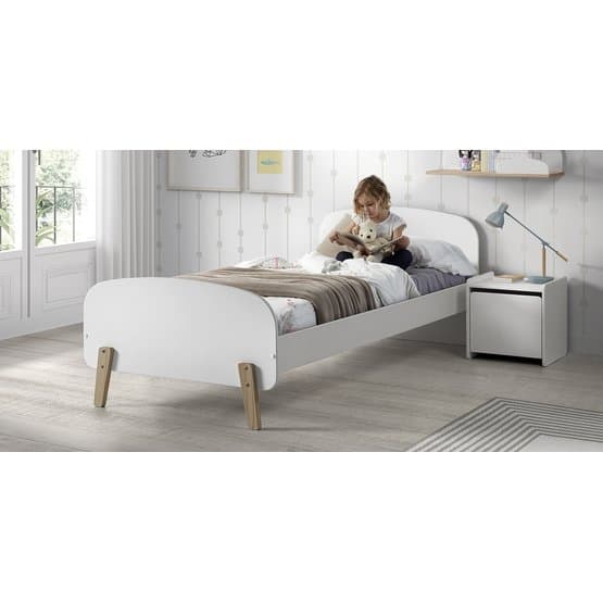 Seng - Kiddy 90x200 Cm Med natbord - Hvid