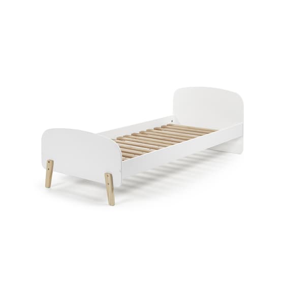 Seng - Kiddy 90x200 Cm Med Beskyttelseskant - Hvid