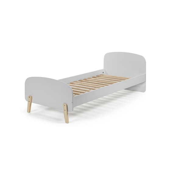 Seng - Kiddy 90x200 Cm Med Natbord Og Legetøjskasse - Grå