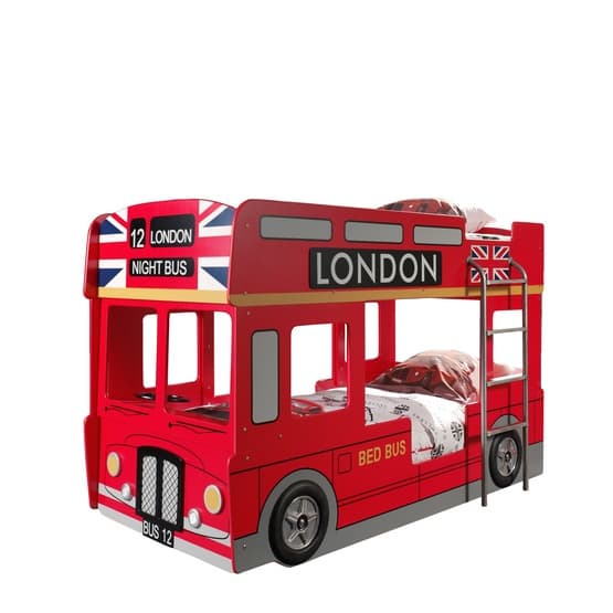 Køjeseng Med Madrasser - 90x200 Cm - London Bus