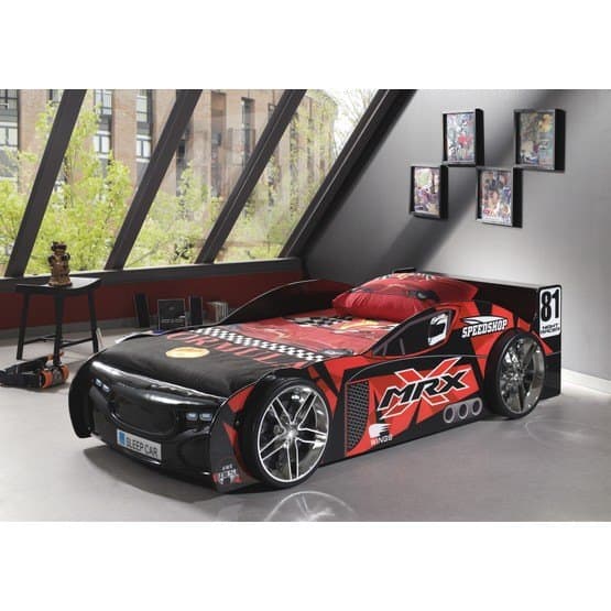 Yhden hengen sänky patjalla - 90x200 cm - MRX Car - Musta
