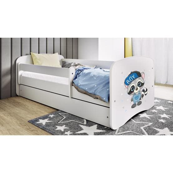 Tremmeseng - Babydreams Hvid - Vaskebjørn Med Skuffe Og Madras 180x80 Cm