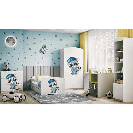 Barnsäng - Babydreams Vit - Racoon Med Låda 160x80 Cm