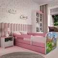 Miniatyrbild 1 av 5: Barnsäng - Babydreams Rosa - Safari Med Låda Och Madrass 160x80 Cm