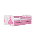 Miniatyrbillede 6 af 6: Tremmeseng - Babydreams Pink - Prinsesse Og Hest Med Skuffe 140x70 Cm