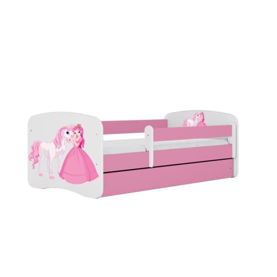 Tremmeseng - Babydreams Pink - Prinsesse Og Hest Med Skuffe 140x70 Cm