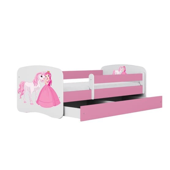 Tremmeseng - Babydreams Pink - Prinsesse Og Hest Med Skuffe 140x70 Cm