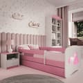 Miniatyrbillede 1 af 6: Tremmeseng - Babydreams Pink - Prinsesse Og Hest Med Skuffe 140x70 Cm