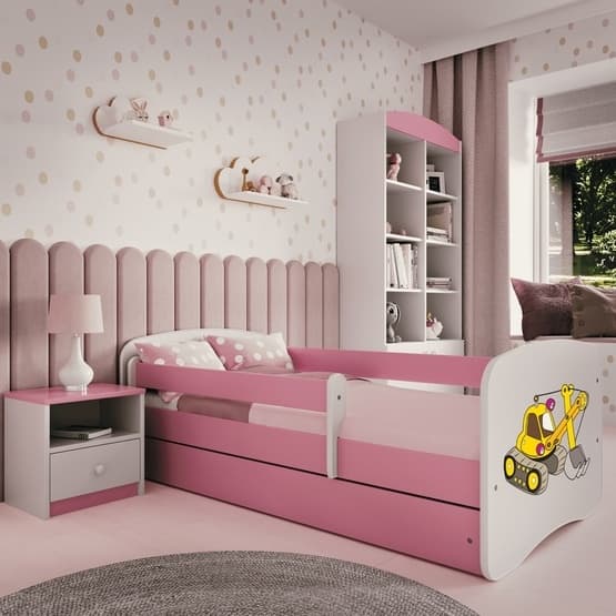 Tremmeseng - Babydreams Pink - Gravemaskine Med Skuffe Og Madras 180x80 Cm