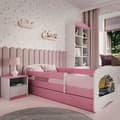 Miniatyrbild 1 av 5: Barnsäng - Babydreams Rosa - Truck Med Låda Och Madrass 140x70 Cm