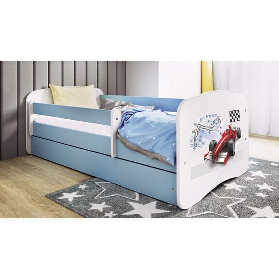 Tremmeseng - Babydreams Blå - Formel 1 Med Skuffe Og Madras 180x80 Cm