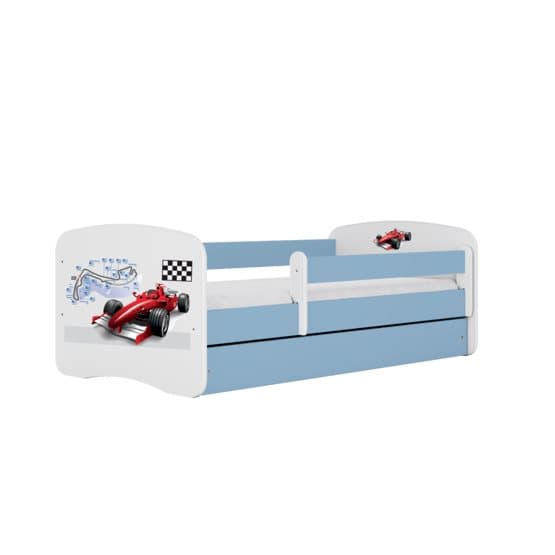 Barnsäng - Babydreams Blå - Formula One Med Låda Och Madrass 160x80 Cm