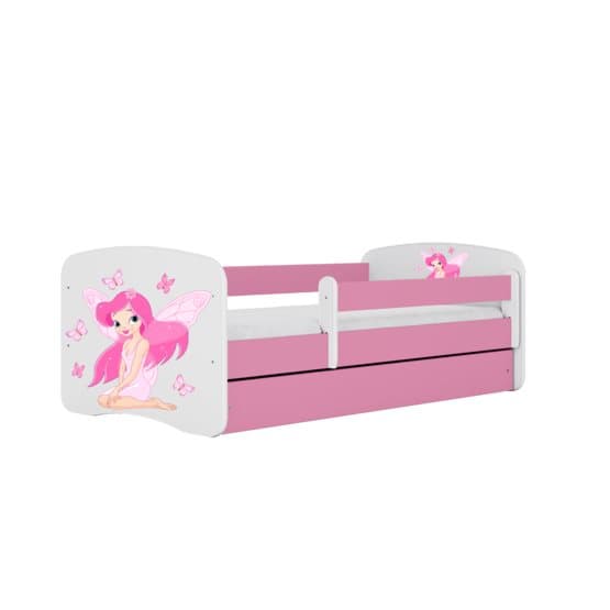 Tremmeseng - Babydreams Pink - Fe med sommerfugle med skuffe 160x80 cm