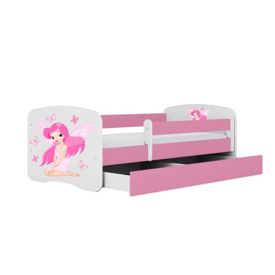 Tremmeseng - Babydreams Pink - Fe med sommerfugle med skuffe 160x80 cm