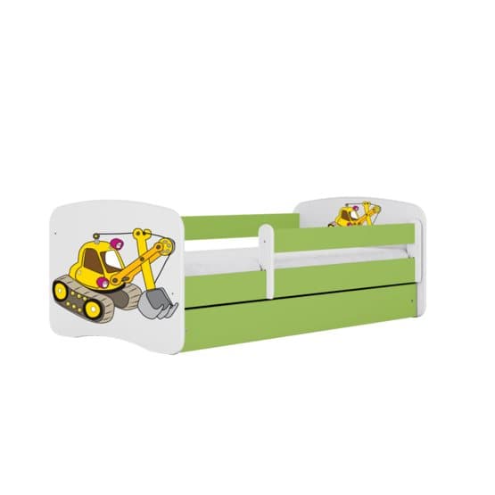 Barnsäng - Babydreams Grön - Digger Med Låda 160x80 Cm