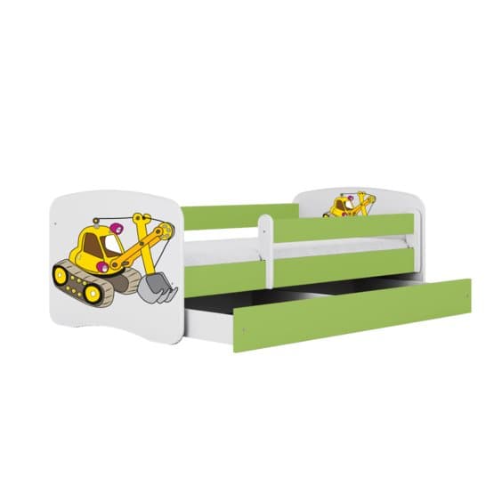 Barnsäng - Babydreams Grön - Digger Med Låda 160x80 Cm