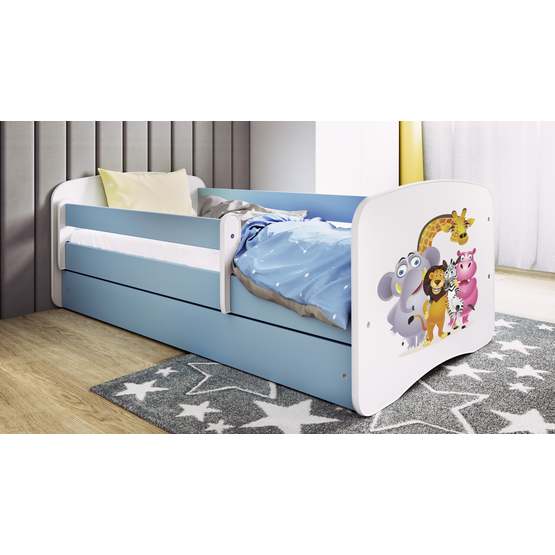 Tremmeseng - Babydreams Blå - Zoo Med Skuffe 140x70 Cm
