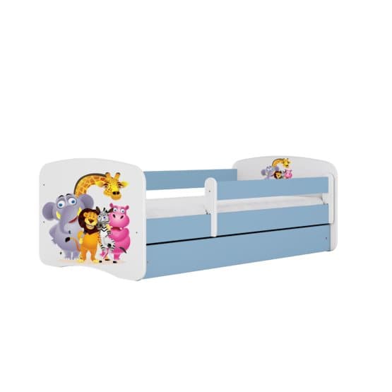 Tremmeseng - Babydreams Blå - Zoo Med Skuffe 180x80 Cm