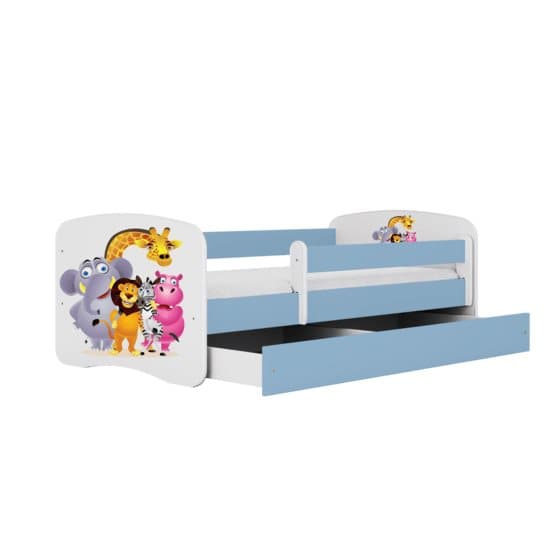 Tremmeseng - Babydreams Blå - Zoo Med Skuffe 180x80 Cm