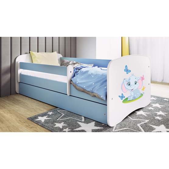 Tremmeseng - Babydreams Blå - Elefant Med Skuffe 140x70 Cm