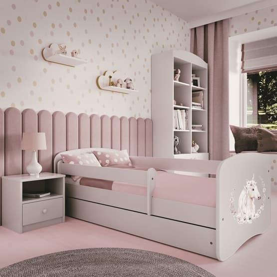 Tremmeseng - Babydreams Hvid - Hest Med Skuffe 160x80 Cm