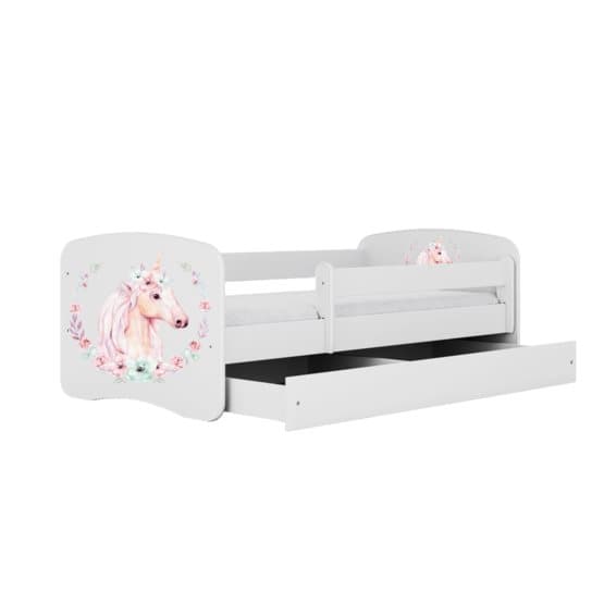 Tremmeseng - Babydreams Hvid - Hest Med Skuffe 180x80 Cm