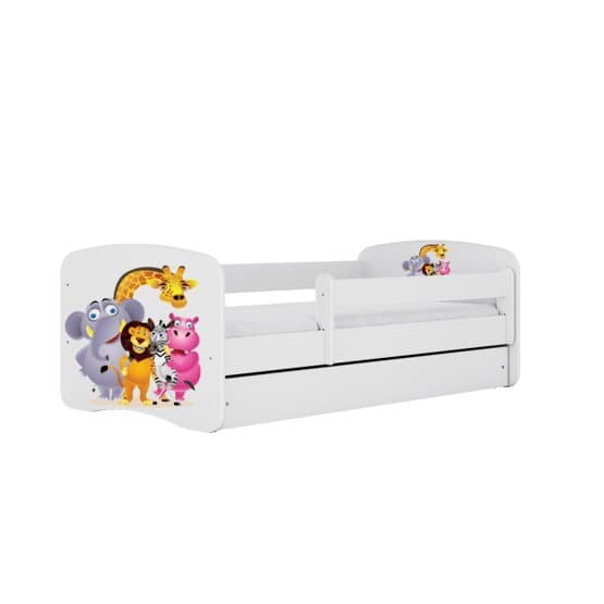 Barnsäng - Babydreams Vit - Zoo Med Låda Och Madrass 140x70 Cm