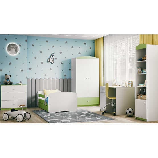 Barnsäng - Babydreams Grön - Med Låda Och Madrass 140x70 Cm