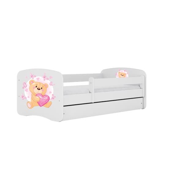 Barnsäng - Babydreams Vit - Bear With Butterflies Med Låda 160x80 Cm
