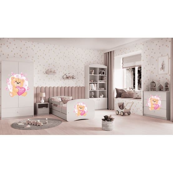 Barnsäng - Babydreams Vit - Bear With Butterflies Med Låda 160x80 Cm