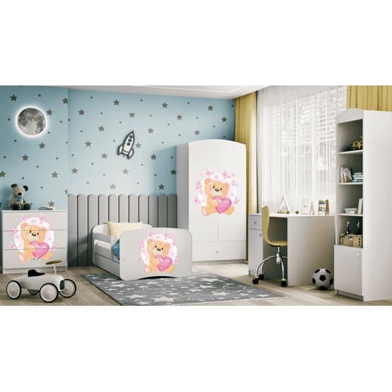 Barnsäng - Babydreams Vit - Bear With Butterflies Med Låda 160x80 Cm