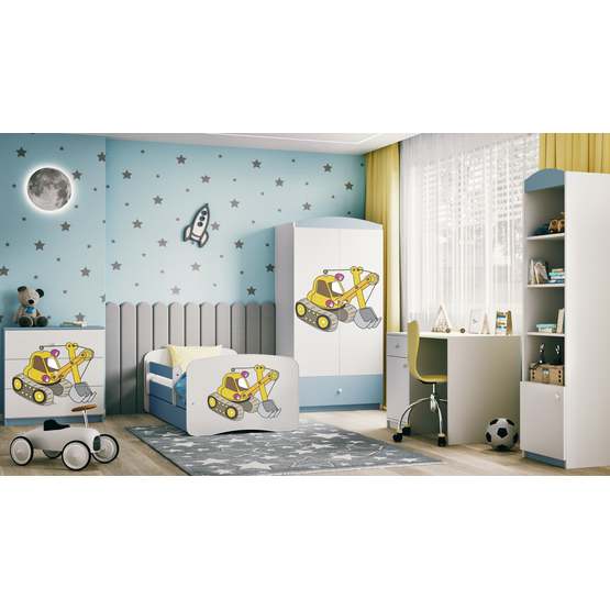 Barnsäng - Babydreams Blå - Digger Med Låda 180x80 Cm