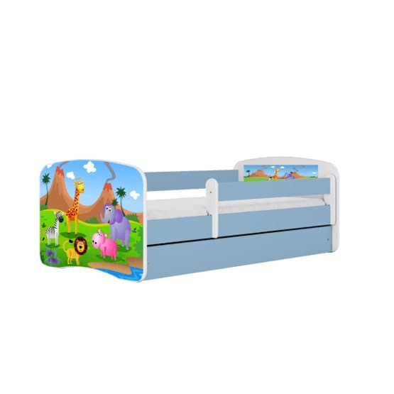 Barnsäng - Babydreams Blå - Safari Med Låda 180x80 Cm