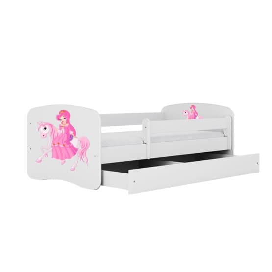 Barnsäng - Babydreams Vit - Princess On Horse Med Låda 160x80 Cm